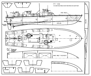 PT boat model boat plans. This is the first sheet with hull templates 