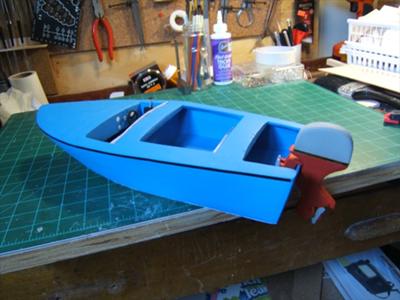 The finished Carvelle Minor motor boat
