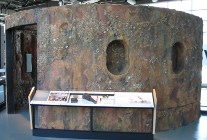 picture of uss monitor turret replica as found