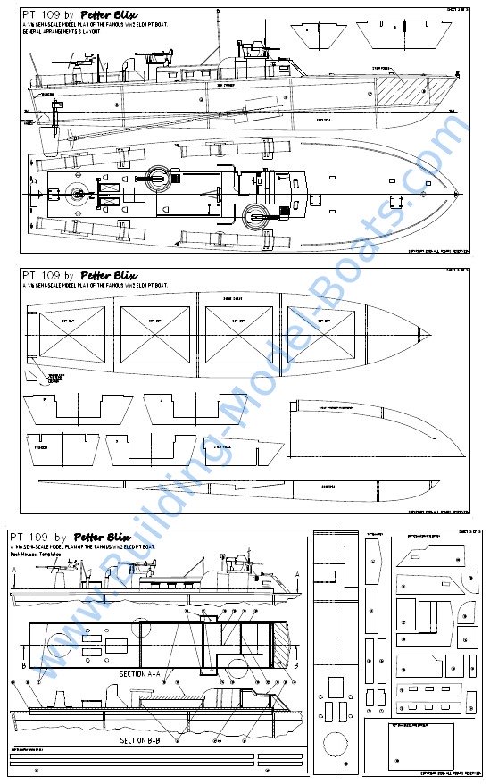 Giant PT Boat Plan at 1:16 Scale