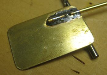 rudder stock and blade soldered together