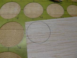 marking circle on balsa sheet