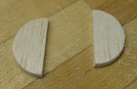 balsa disc cut in half