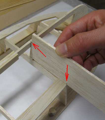 marking the edge transitions onto the balsa sheet