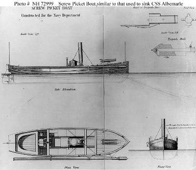 drawing of union picket boat no.1