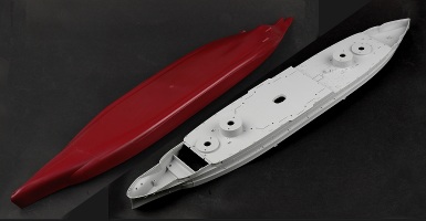 trumpeter 1:200 uss arizona - photo showing hull construction